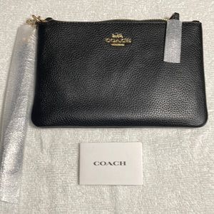 Coach Pebble Leather Small Wristlet